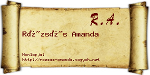 Rózsás Amanda névjegykártya